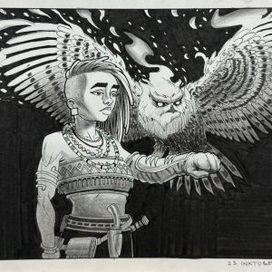 Inktober 2023 Juni – Fire owl